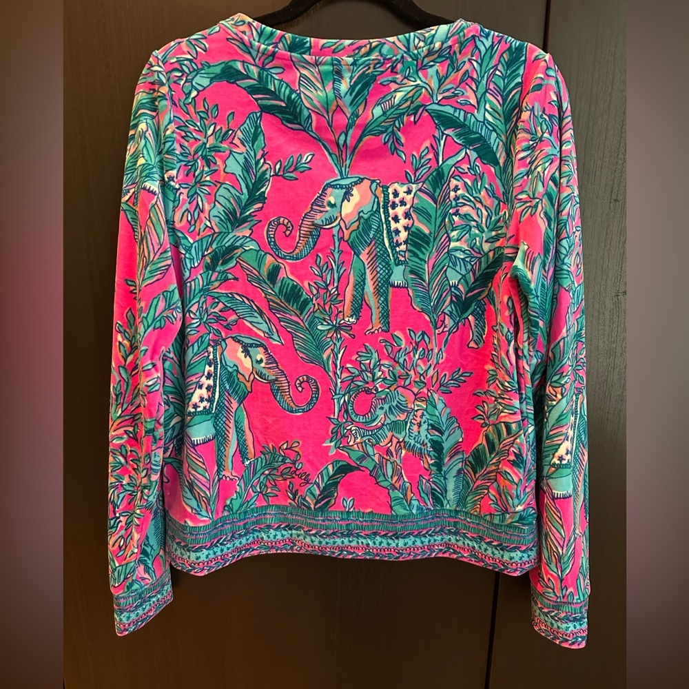 Lilly Pulitzer Pink and Green Elephant Sweater
